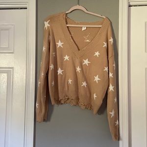 Slouchy Star Print Sweater